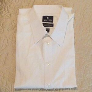 New-Stafford Men's short sleeve White Dress Shirt